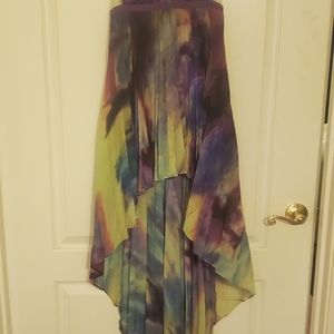 Bebe high low pleated cocktail dress